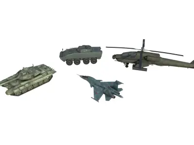 Military Vehicle Pack 03  Low-poly 3D model