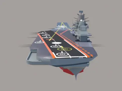 Russian Aircraft Carriers Kuznetsov Low-poly 3D model