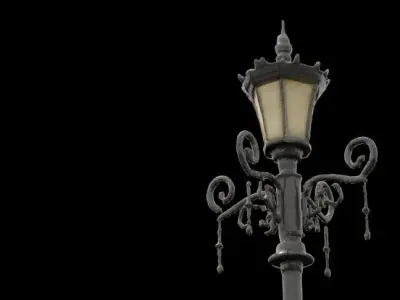 MEDIEVAL LIGHT POST Low-poly 3D model