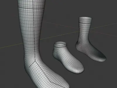 Full Mockup for socks Low-poly 3D model