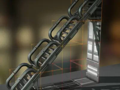 Sci-Fi Staris Basic Version -Free Download- Free low-poly 3D model