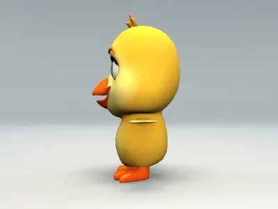 cartoon chicken Low-poly 3D model