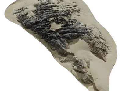  Large Low Jagged Beach Rock Model 