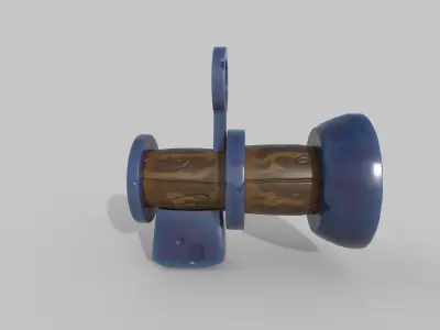 Stylized cannon Low-poly 3D model