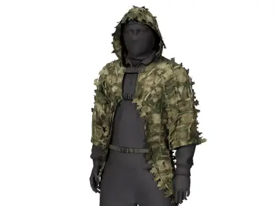 Alligator Ghillie Cloak Low-poly 3D model