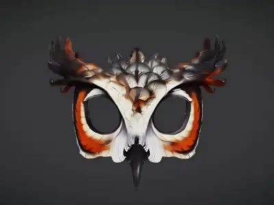 Owl Mask Low-poly 3D model