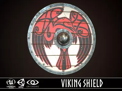 Viking Shield 32 Low-poly 3D model