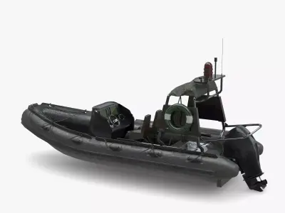 Military Zodiac Boat Low-poly 3D model