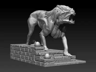 Predator Dog File STL OBJ for 3D Printing FDM-FFF DLP-SLA-SLS 3D print model