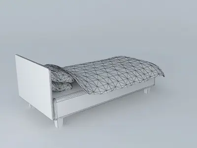 Single simple bed Free 3D model