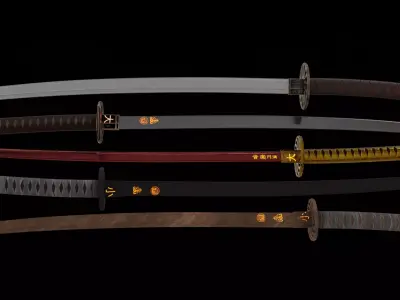 Arabian Katana Low-poly 3D model