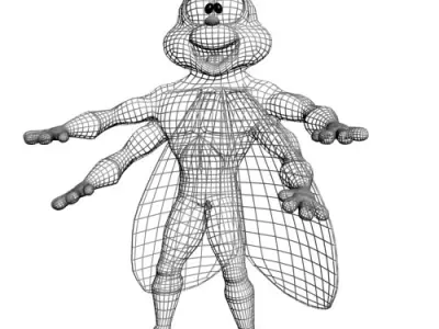 Supercigale Cartoon Character Rigged Low-poly 3D model