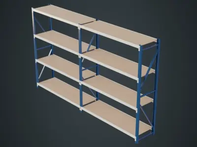 Steel Shelf 1A Low-poly 3D model