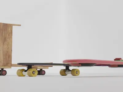 Set Hoverboard Back to the Future Part I II III 1955 1985 2015 3D model