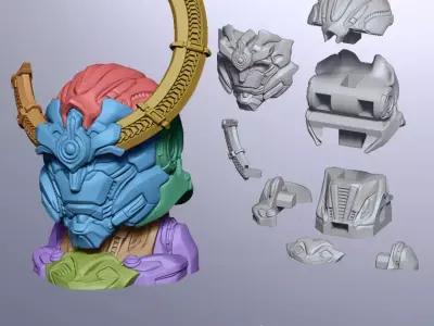 Gurren Lagann Portrait Bust 3D print model
