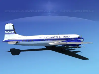 Douglas DC-7B Mid Atlantic Charter 3D model