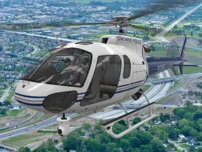 AS-350 Ontario Police Animated Low-poly 3D model