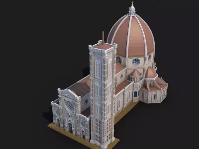 Florence Cathedral Landmark Low-poly 3D model