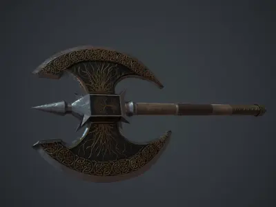 Axe Fantasy Game 3d model Low-poly 3D model Low-poly 3D model