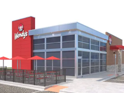 Retail-044 Wendys-002 With Site 3D model