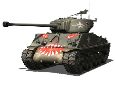 M4A3E8 Sherman - Easy Eight - Rice Red Devils  3D model