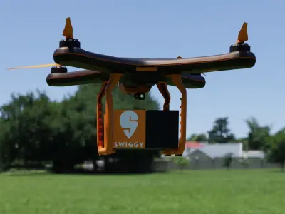 Package Delivery Drone Low-poly 3D model