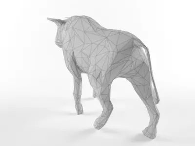 Low Poly Bull Taurus Animal  Low-poly 3D model