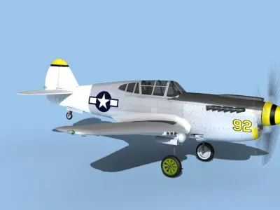 Curtiss P-40F Warhawk V09 USAAF 3D model