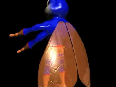 Supercigale Cartoon Character Rigged Low-poly 3D model