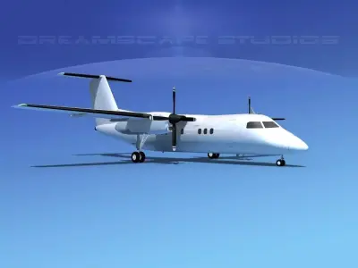 Dehaviland DHC-8 100 Unmarked 2 3D model