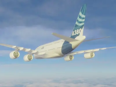 Airbus A380-800 Low-poly 3D model