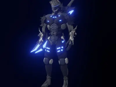 Kidama X man in armor with lights 3D model