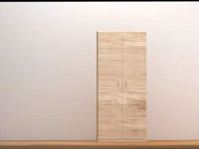 Modern Wooden Wardrobe Cabinet Free 3D model