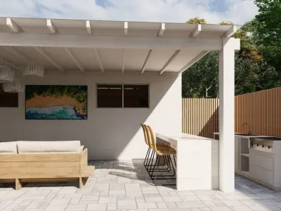 3D Exterior Scene 3D model design garden and landscape Free 3D model