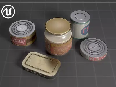Soviet Canned Food Low-poly 3D model