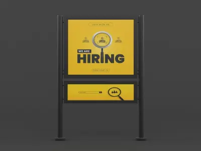 Billboard sign stand 3D model