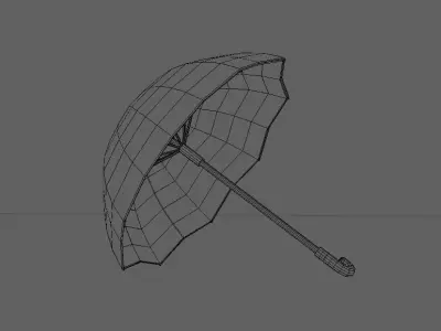 Umbrella 2 sakura Free low-poly 3D model