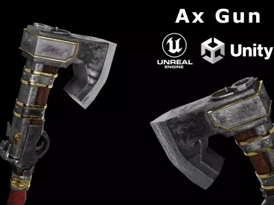 Ax Gun Low-Poly 3D Model Free 3D model