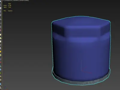 Car parts in a set Low-poly 3D model