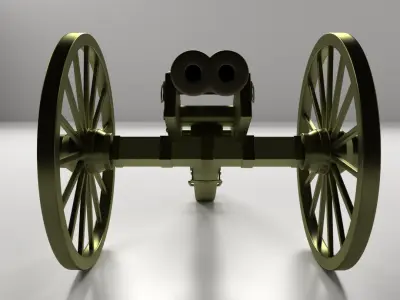 Double Barreled Cannon 3D model