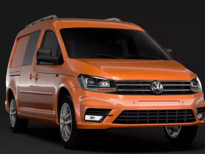 Volkswagen Caddy Maxi Crew Bus 2018 3D model