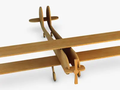 Wooden Toy Plane v 1 3D model