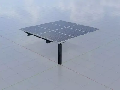 Agricultural photovoltaic 90 degrees 4m Low-poly 3D model