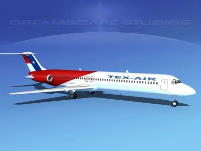 Douglas DC-9-50 Texair 3D model