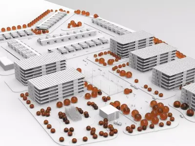 residential area urban planning project Low-poly 3D model
