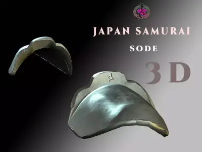 Japan Samurai Sode Low-poly 3D model