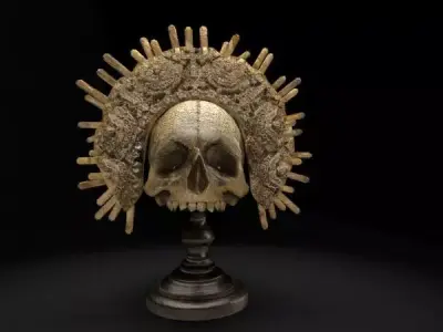 KingSkul skull with sunburst 3D model