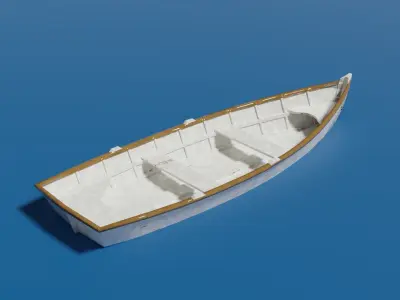 Wooden Dinghy Low-poly 3D model