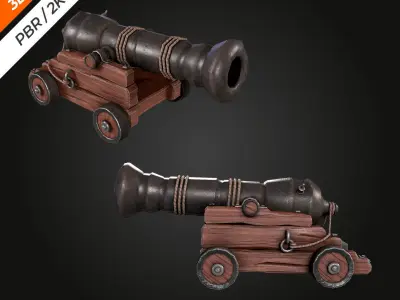 Cannon  Low-poly 3D model purchase