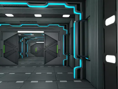 Sci Fi Corridor Futuristic 3D model order